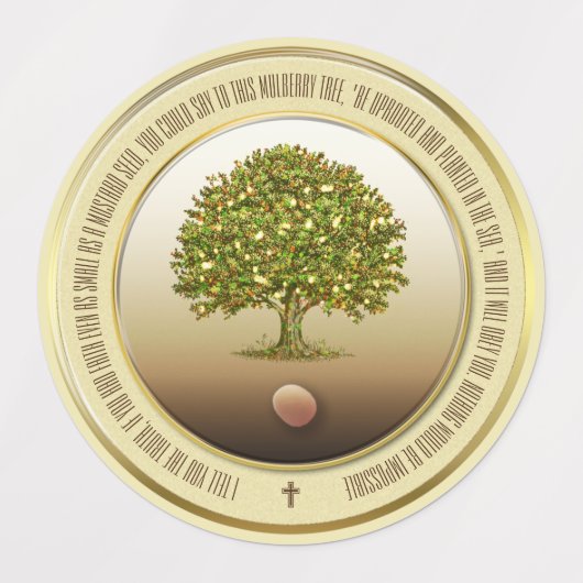 マスタードシード文房具、バプテスギフト、信仰ギフト ラベル (デザイン1)