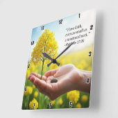 マスタードシード:信仰のシンプル真実 スクエア壁時計 (傾斜)