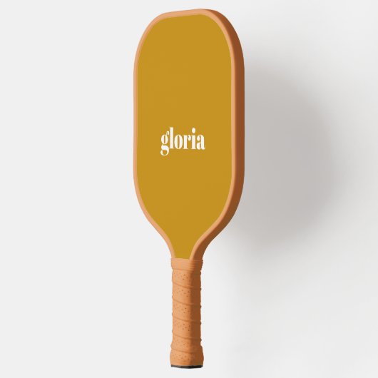 マスタードスタイリッシュイエロープレーン名前をカスタムする ピックルボールラケット (左)