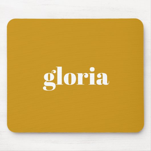 マスタードスタイリッシュイエロープレーン名前をカスタムする マウスパッド (正面)