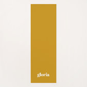 マスタードスタイリッシュイエロープレーン名前をカスタムする ヨガマット (正面)