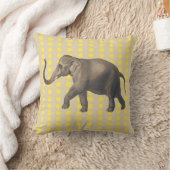 マスタードスパイスモーズドットとゾウ クッション (ブランケット)