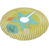 マスタードットとストライプのパーソナライズされたツリースカート ブラッシュドポリエステルツリースカート (アングル)