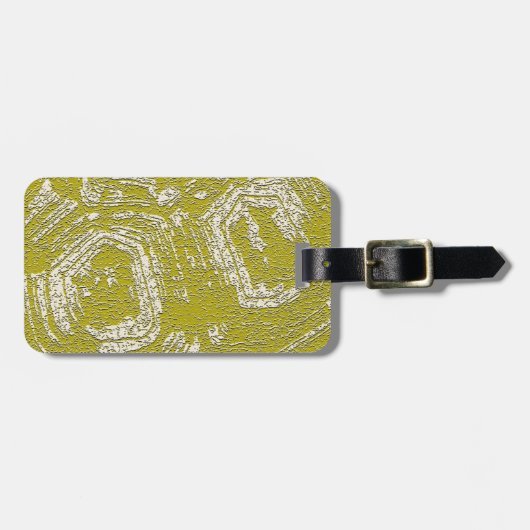 マスタードトルトースシェル抽象芸術プリントby LeahG ラゲッジタグ (正面横)