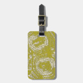 マスタードトルトースシェル抽象芸術プリントby LeahG ラゲッジタグ (正面縦)