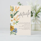 マスタードニュートラル春ガーデンワイルドフラワー結婚ズ エンクロージャーカード (スタンド正面)