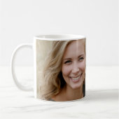 マスタードパーソナライズされたフローラMOM写真 コーヒーマグカップ (左)