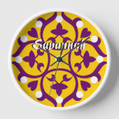 マスタードパーソナライズされたメダリオンまたは任意の色 壁時計 (正面)