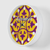 マスタードパーソナライズされたメダリオンまたは任意の色 壁時計 (傾斜)