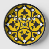 マスタードパーソナライズされたメダリオンまたは任意の色 壁時計 (正面)
