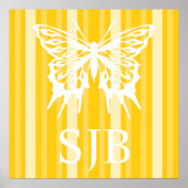 マスタードビクトリアンレディストライプーと蝶 ポスター (正面)