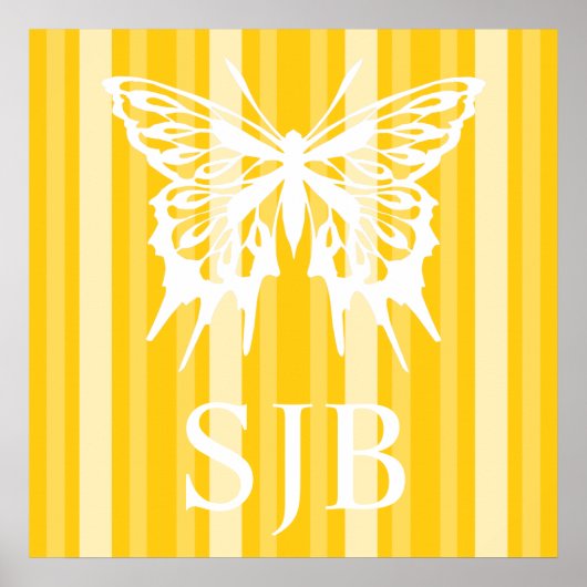 マスタードビクトリアンレディストライプーと蝶 ポスター (正面)