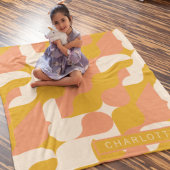 マスタードピンククリームパターパーソナライズされたン フリースブランケット