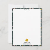 マスタードフローラカブトムシ&ビーズボヘミアンワイルドフラワー サンキューカード (正面)