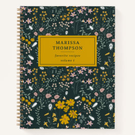 マスタードフローラカブトムシ&ビーズボヘミアンワイルドフラワー ノートブック