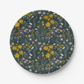 マスタードフローラカブトムシ&ビーズボヘミアンワイルドフラワー ペーパープレート (正面)