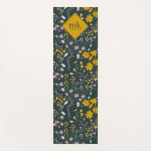 マスタードフローラカブトムシ&ビーズボヘミアンワイルドフラワー ヨガマット (正面)