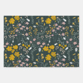 マスタードフローラカブトムシ&ビーズボヘミアンワイルドフラワー ラッピングペーパーシート (正面2)