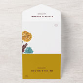 マスタードフローラス結婚ジュエルのトーンを1回で オールインワン招待状 (外側)