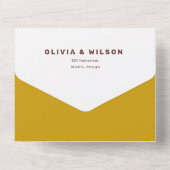 マスタードフローラス結婚ジュエルのトーンを1回で オールインワン招待状 (裏面)