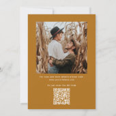 マスタードブラウンのエレガントな秋の結婚式 | 写真とQR 招待状 (裏面)