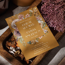 マスタードブラウンブライダルシャワー | ボホエレガントー素朴