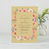マスタードペオニーのリースの結婚式 招待状 (スタンド正面)