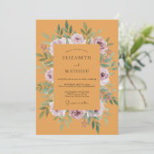 マスタードマーブルの芍薬の結婚式 招待状 (スタンド正面)