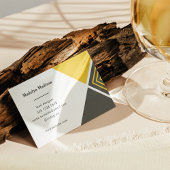 マスタードミニマルモダンイエロー対角線 名刺