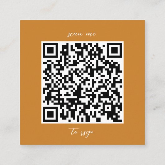 マスタードミニマル結婚式RSVP エンクロージャーカード (裏面)