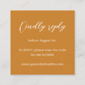 マスタードミニマル結婚式RSVP エンクロージャーカード (正面)