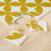 マスタードモダンイエローで世紀中葉の形 ジグソーパズル (側面)