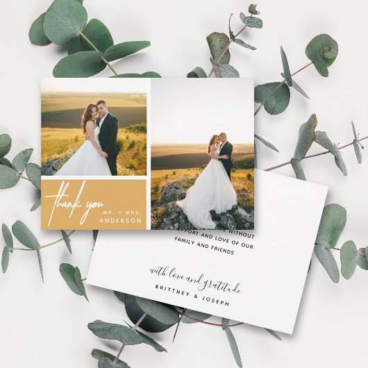 マスタードモダンイエローフォトコラージュありがとう