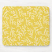 マスタードモダンイエローフローラ離れパターン マウスパッド (正面)
