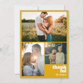 マスタードモダンイエロー感謝祭3フォトコラージュ シーズンカード (正面)