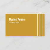 マスタードモダンイエロー&ホワイトストライプのプロフェッショナル 名刺 (正面)