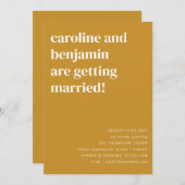 マスタードモダンイエロ結婚ー 招待状 (正面/裏面)