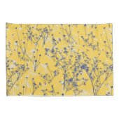 マスタードモダンエレガントイエローにワイルドフラワー 枕カバー (裏面-右)