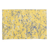 マスタードモダンエレガントイエローにワイルドフラワー 枕カバー (正面右)