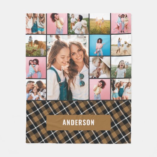 マスタードモダンボミニマルタニカル15枚の写真 フリースブランケット (正面)