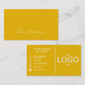 マスタードモダンミニマルイエローホワイトロゴ 名刺 (正面/裏面)