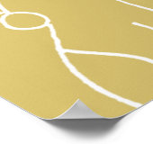 マスタードモダン赤面トーン（幾何学模様） ポスター (角)