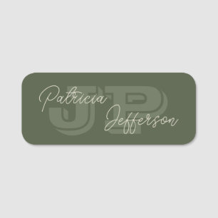 マスタードモノグラムのイエロー手書き書道 名札