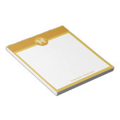 マスタードユニークイエロージオメトリックモノグラモダンム ノートパッド (アングル)