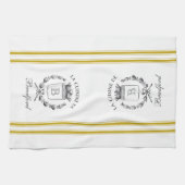 マスタードヴィンテージフランスのスタイルサックと名前をカスタムする キッチンタオル (横)