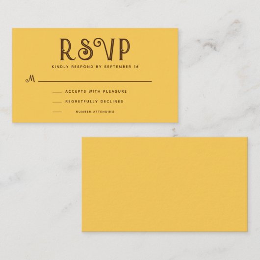 マスタードヴィンテージボホRSVP エンクロージャーカード (正面/裏面)