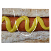 マスタード写真を添えたおいしいホットドッグ ラージペーパーバッグ (裏面)