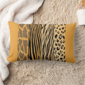 マスタード動物印刷ゼブラストライプの枕 ランバークッション (ブランケット)