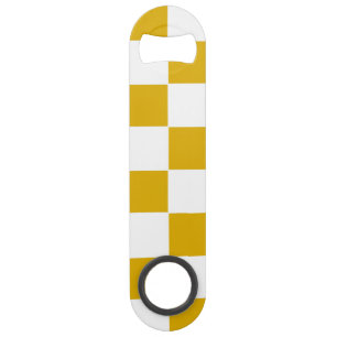 マスタード市松模様にイエローとホワイト スピード栓抜き