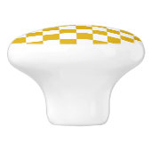 マスタード市松模様にイエローとホワイト セラミックノブ (側面)